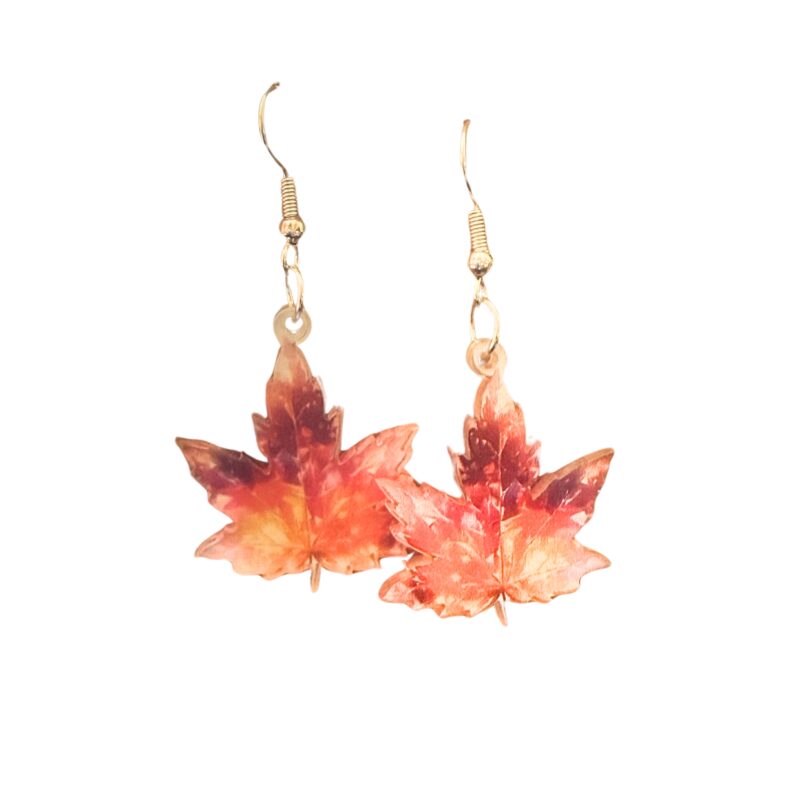 Acrylic Maple Leaf Earrings - Elmira Maple Syrup Festival