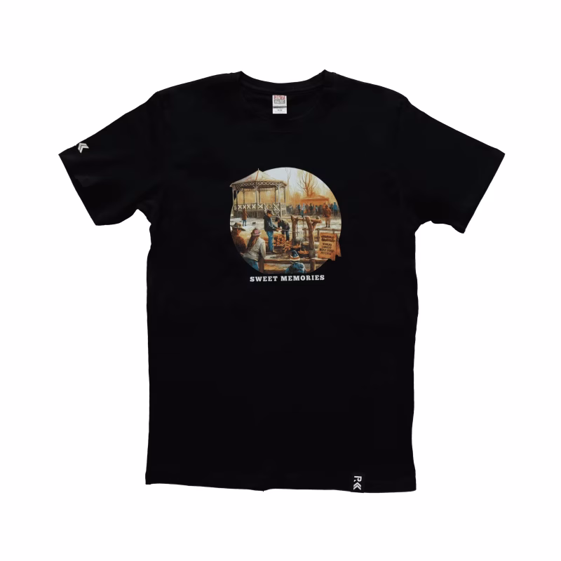 Elmira Maple Syrup Festival Sweet Memories Black Shirt Front