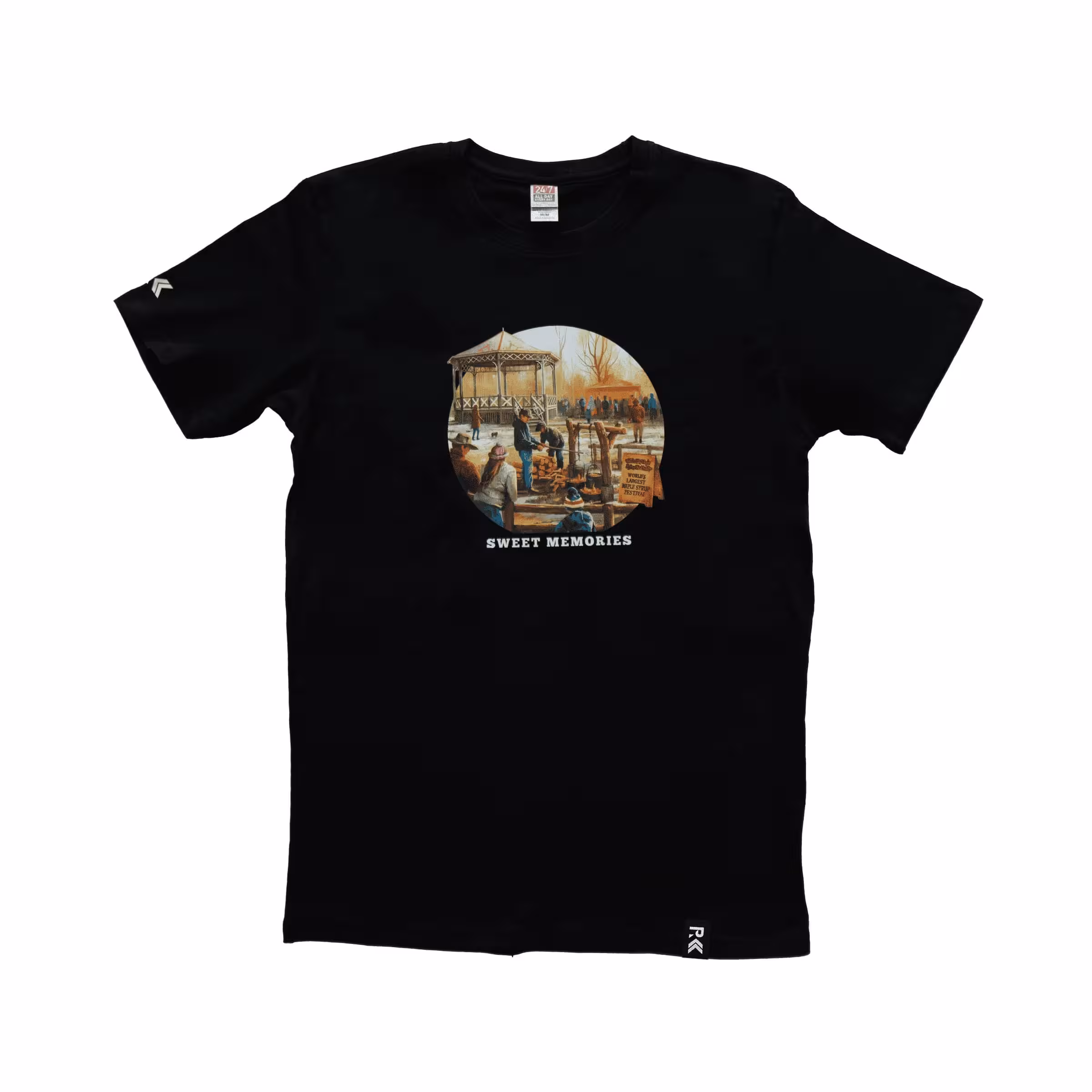 Sweet Memories T-Shirt 1 Elmira Maple Syrup Festival Sweet Memories Black Shirt Front